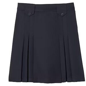 French Toast Front-Pleated Tab Girls Pleated Skirt in navy size 18